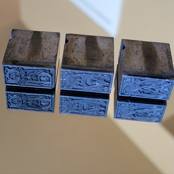 Vintage Letterpress Printing Ornate Block Letters, A, M & P - Picture 2 of 7